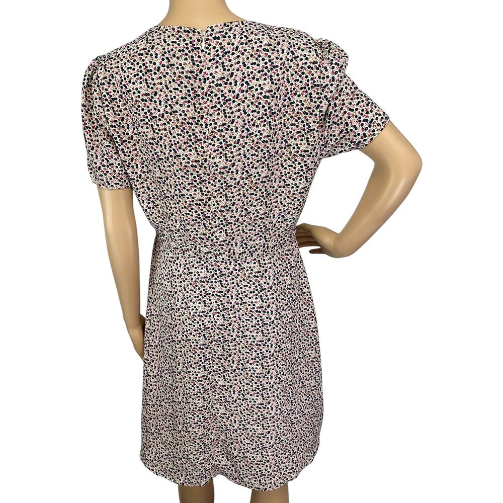 J. Crew Mercantile Wrap Front Mini Dress Floral J6370 Size 10 - Picture 5 of 11